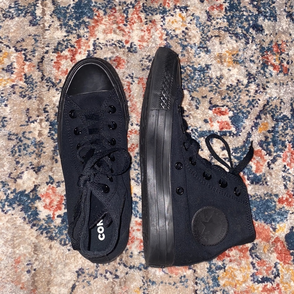 High top all black converse